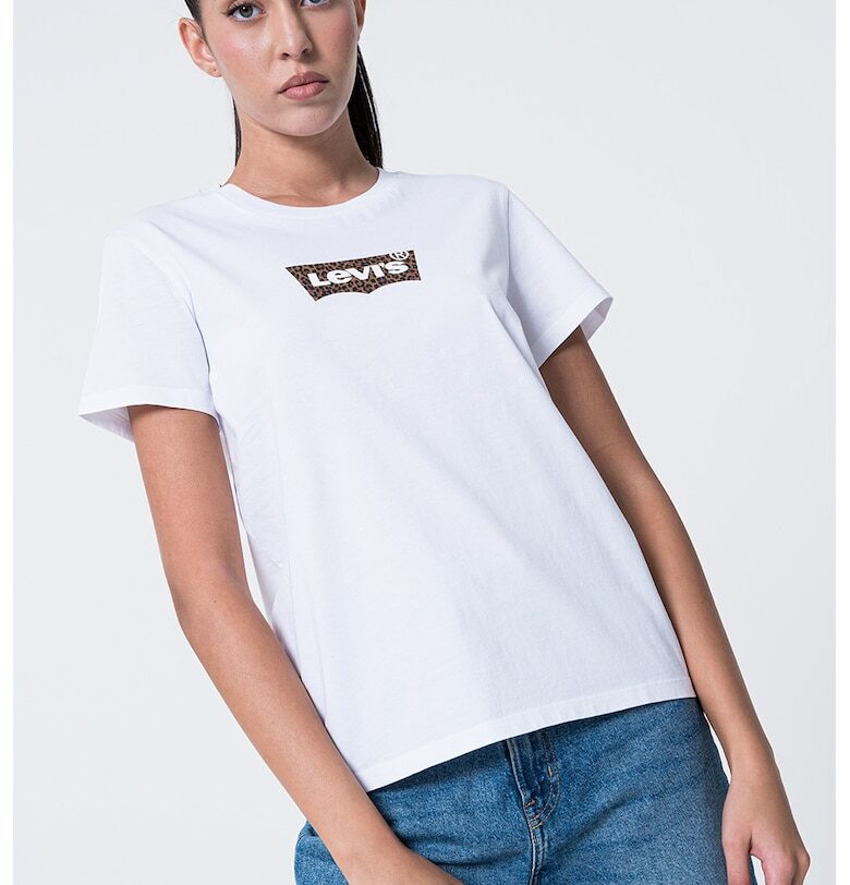 Памучна тениска с овално деколте Levis