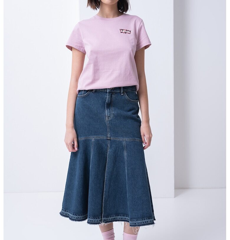 Памучна тениска с овално деколте Levis