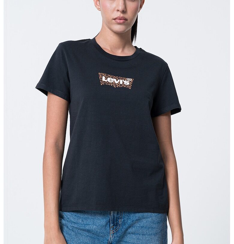 Памучна тениска с овално деколте Levis