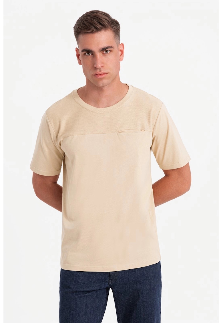 Памучна тениска с овално деколте OMBRE