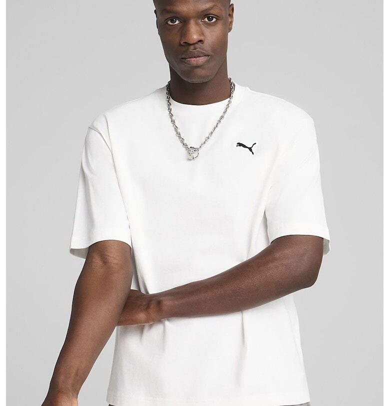 Памучна тениска с овално деколте Puma