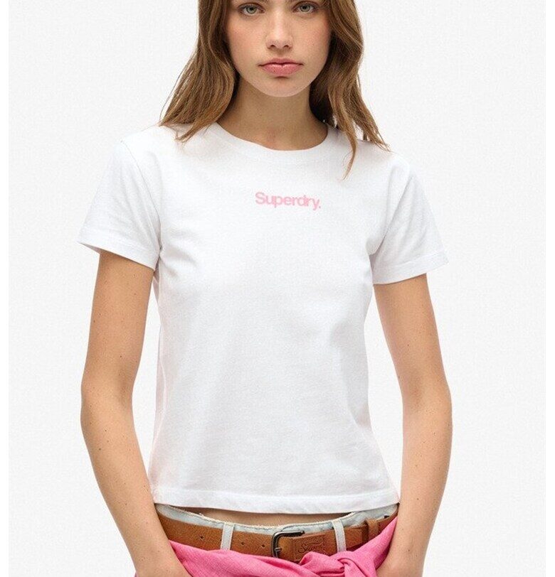 Памучна тениска с овално деколте SUPERDRY
