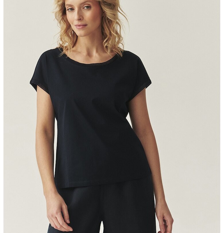 Памучна тениска с овално деколте Tatuum