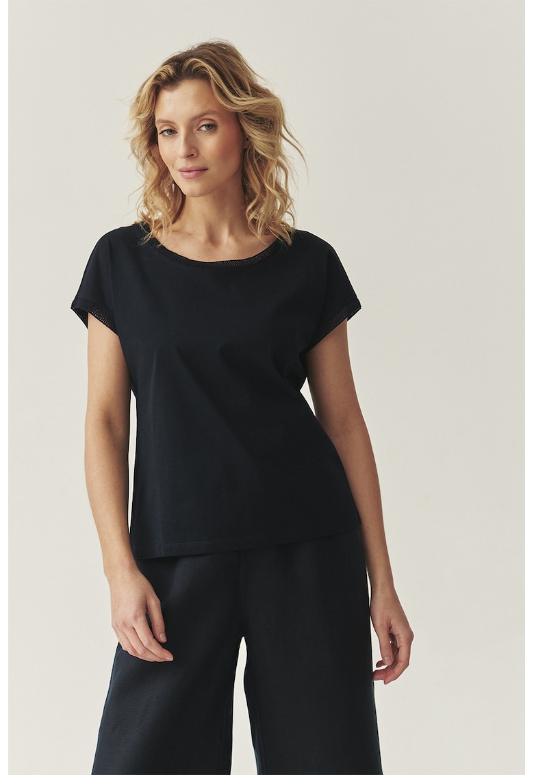 Памучна тениска с овално деколте Tatuum