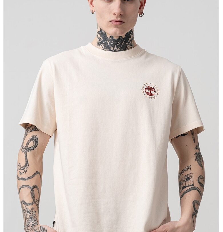 Памучна тениска с овално деколте Timberland