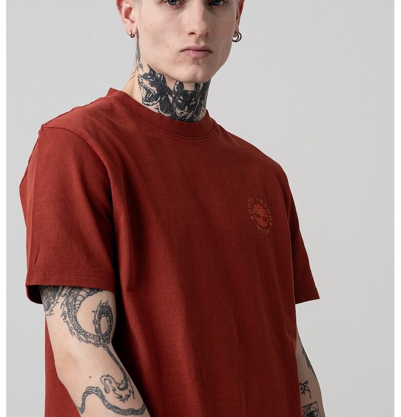 Памучна тениска с овално деколте Timberland