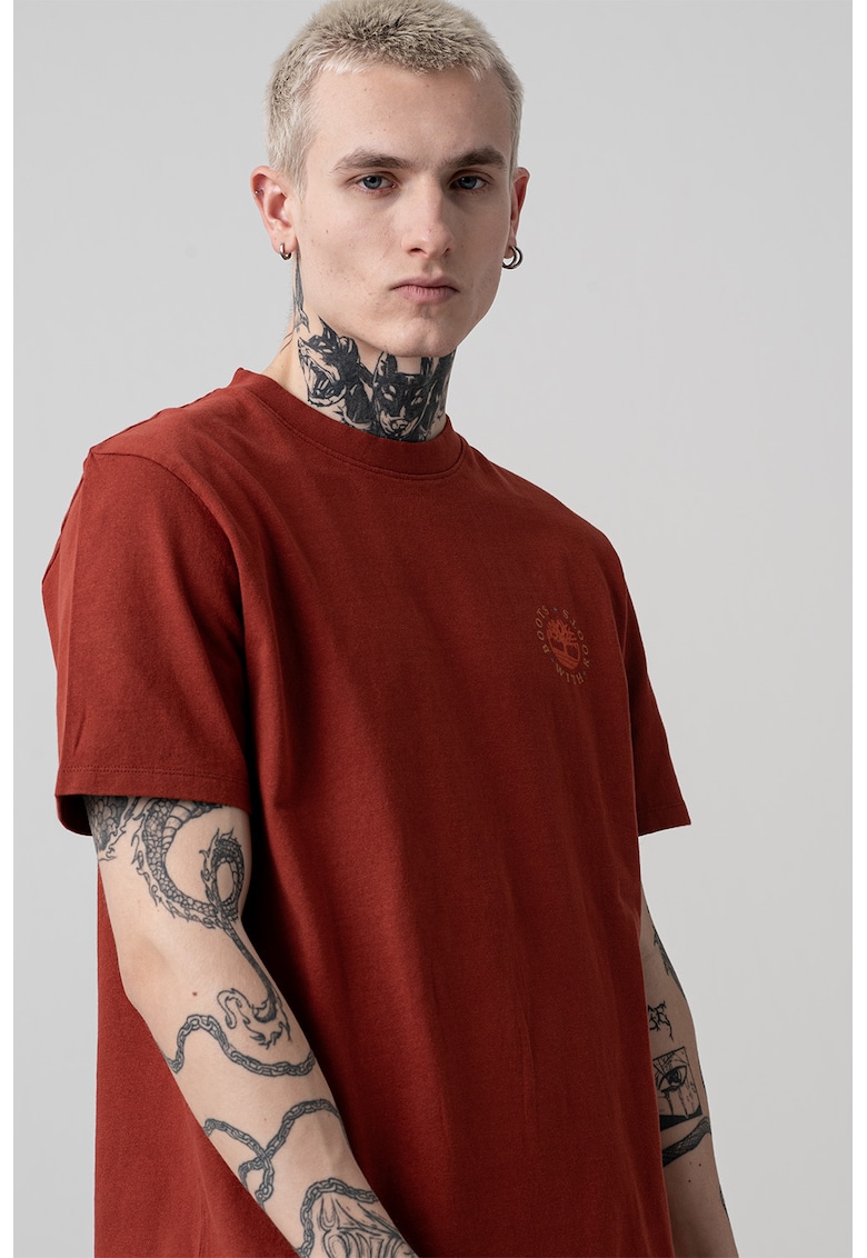 Памучна тениска с овално деколте Timberland