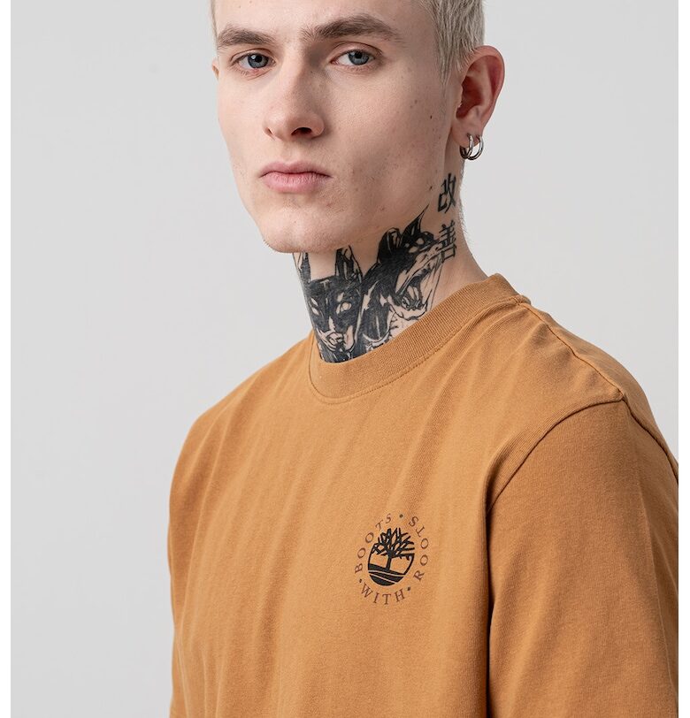 Памучна тениска с овално деколте Timberland