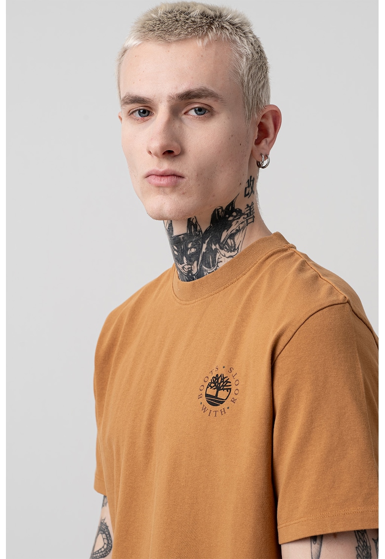 Памучна тениска с овално деколте Timberland