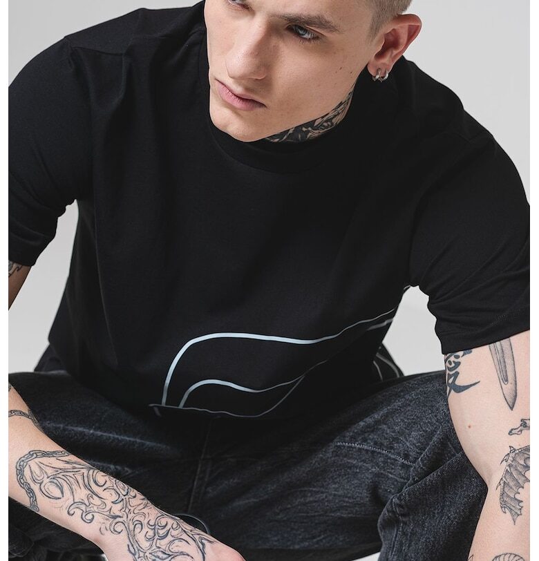 Памучна тениска с овално деколте и лого Karl Lagerfeld