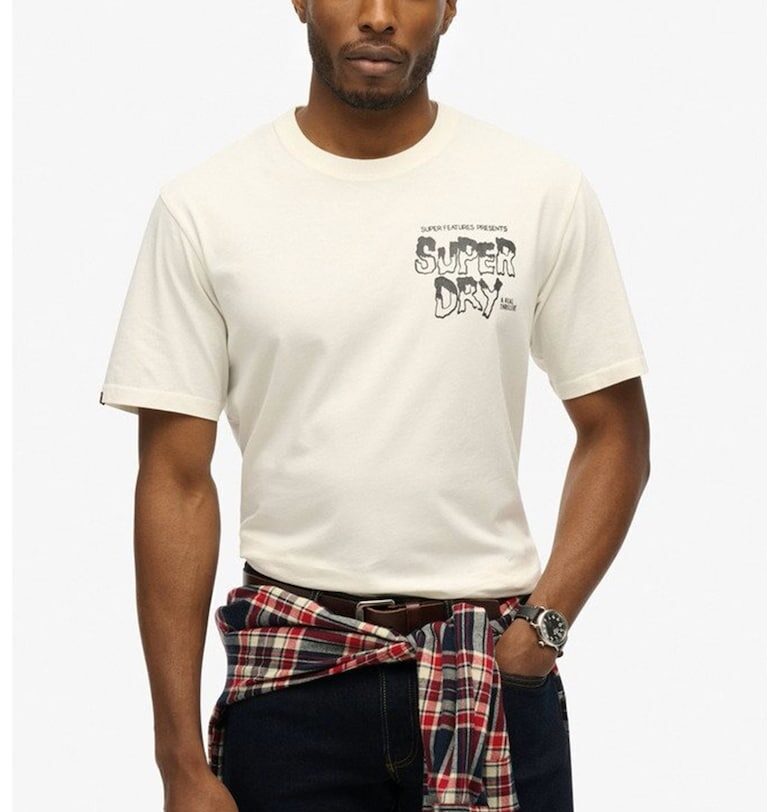 Памучна тениска с овално деколте и лого на гърба SD0APM1012124A000000 SUPERDRY