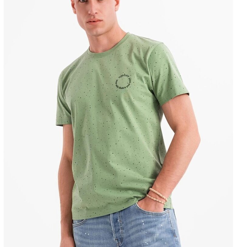 Памучна тениска с петнист дизайн OMBRE