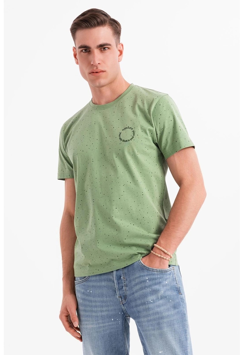 Памучна тениска с петнист дизайн OMBRE