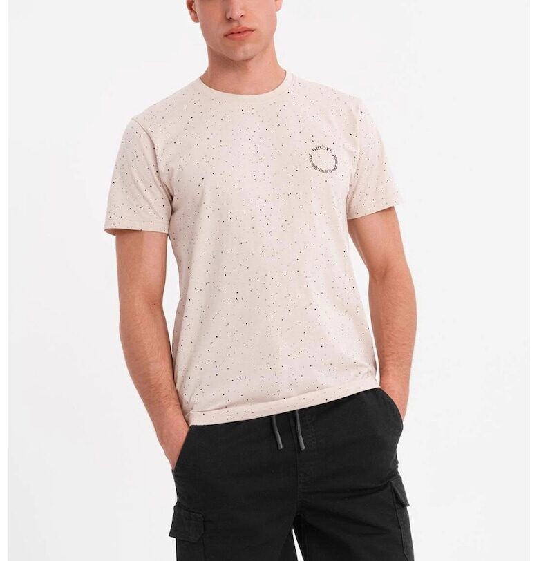 Памучна тениска с петнист дизайн OMBRE