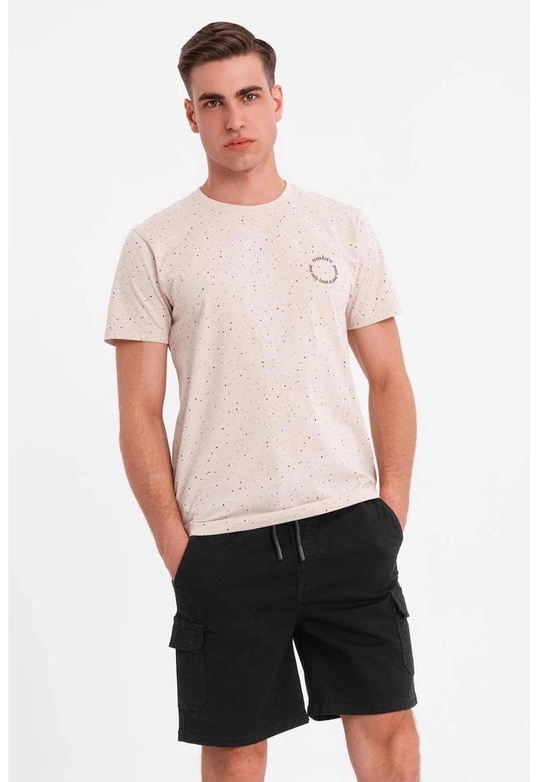 Памучна тениска с петнист дизайн OMBRE