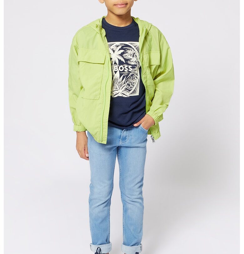 Памучна тениска с принт BOSS Kidswear