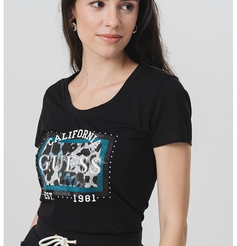 Памучна тениска с принт GUESS