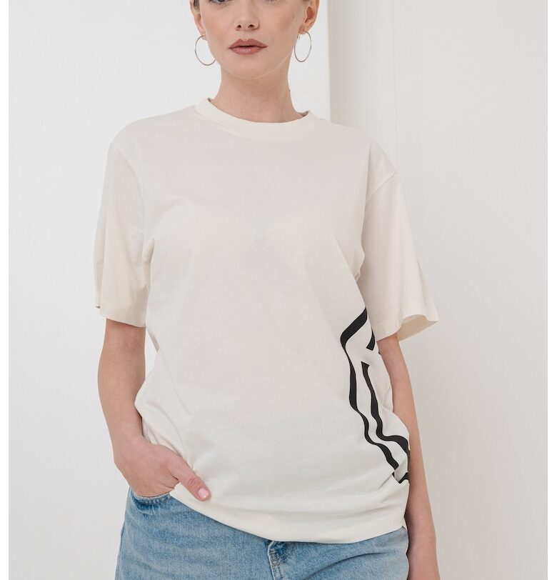 Памучна тениска с принт HUGO