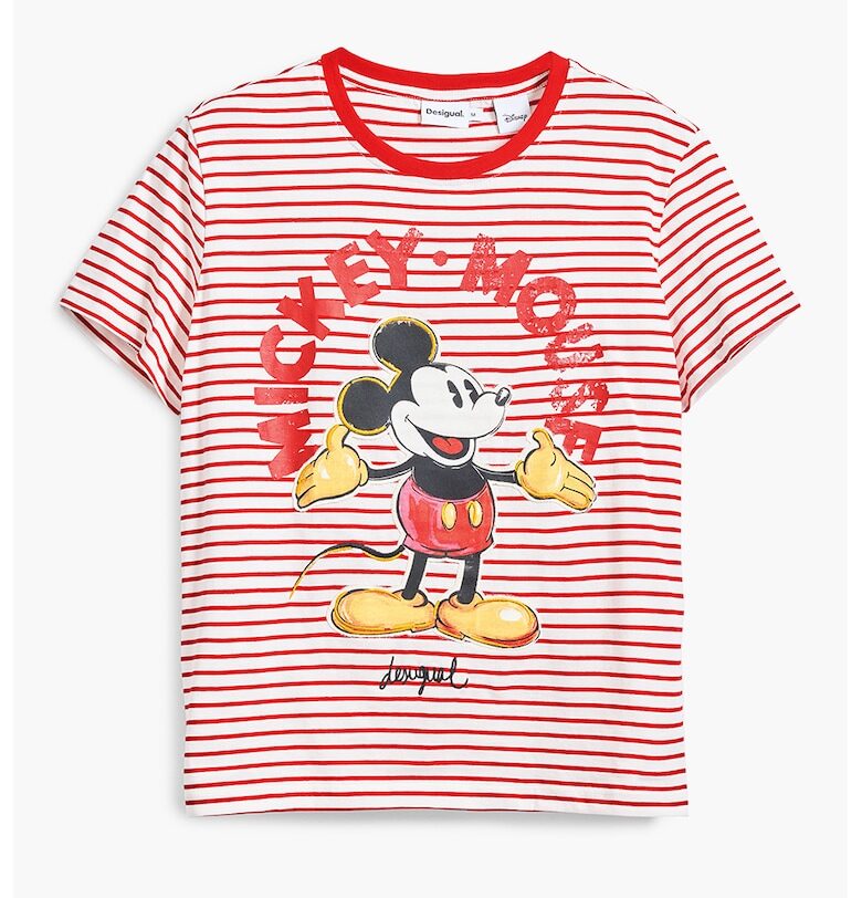 Памучна тениска с принт на Mickey Mouse DESIGUAL