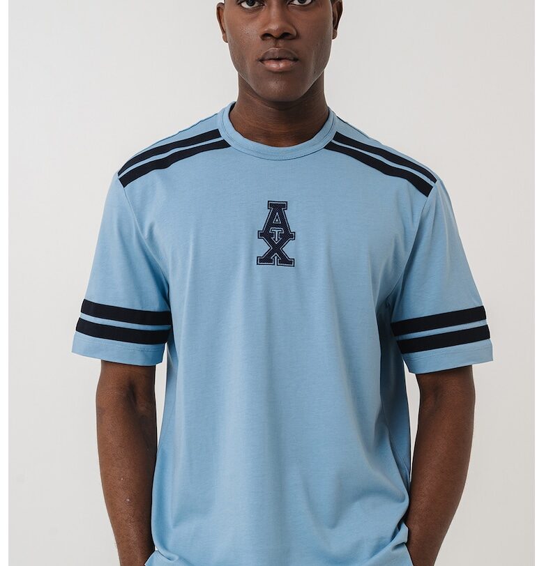 Памучна тениска с райе ARMANI EXCHANGE