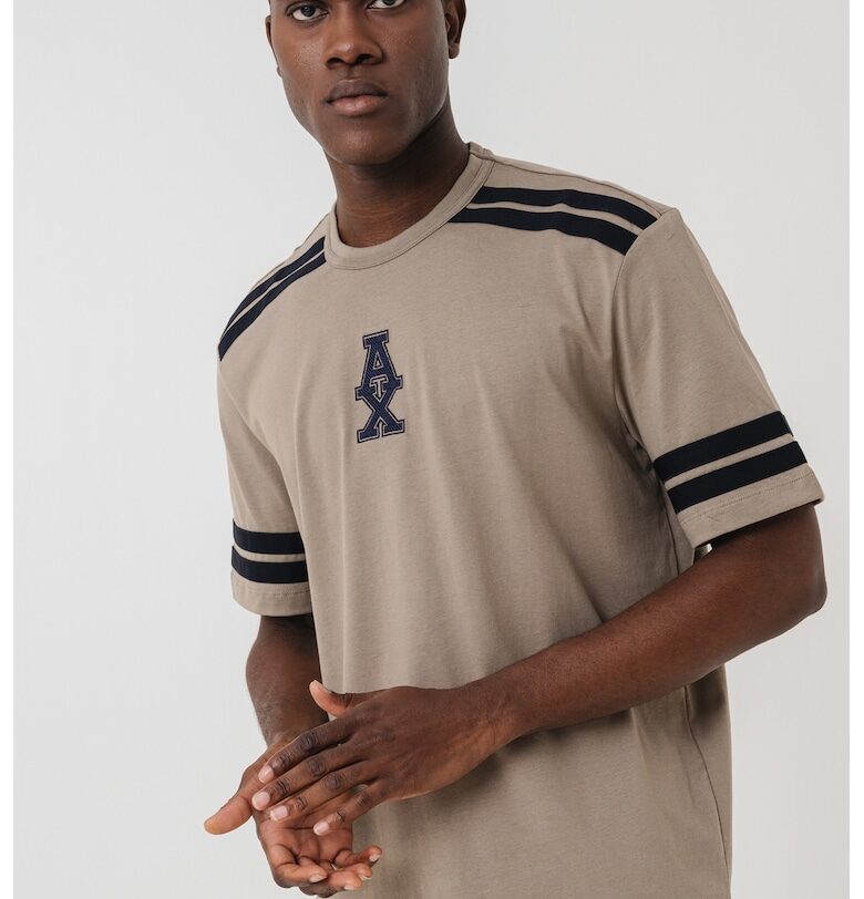 Памучна тениска с райе ARMANI EXCHANGE