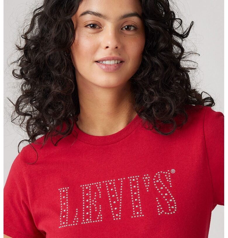 Памучна тениска с райе Levis