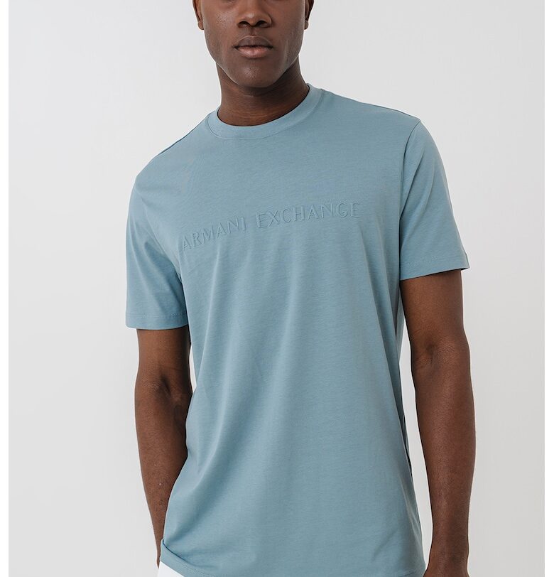 Памучна тениска с релефно лого ARMANI EXCHANGE