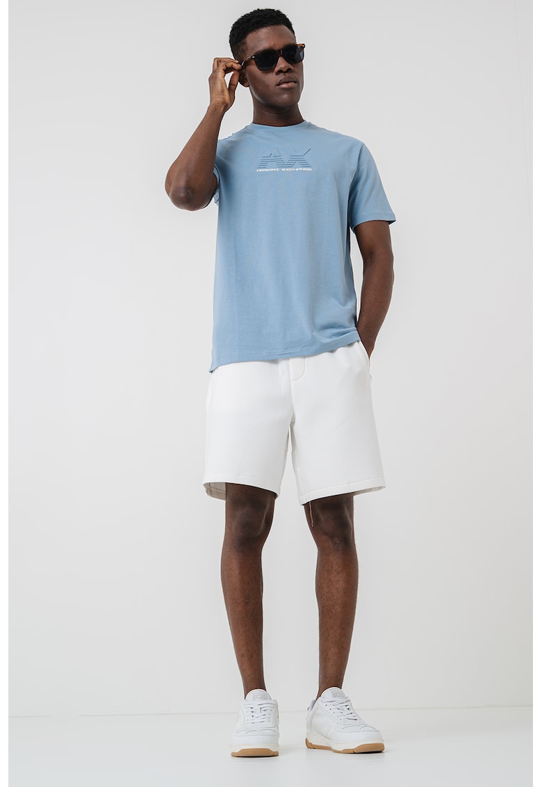 Памучна тениска с релефно лого ARMANI EXCHANGE