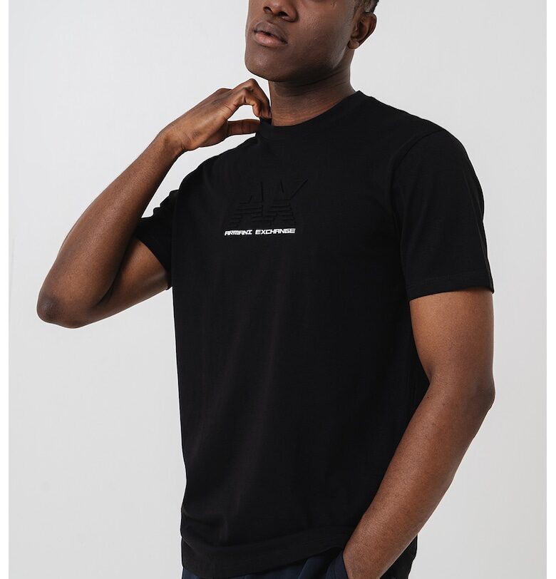 Памучна тениска с релефно лого ARMANI EXCHANGE