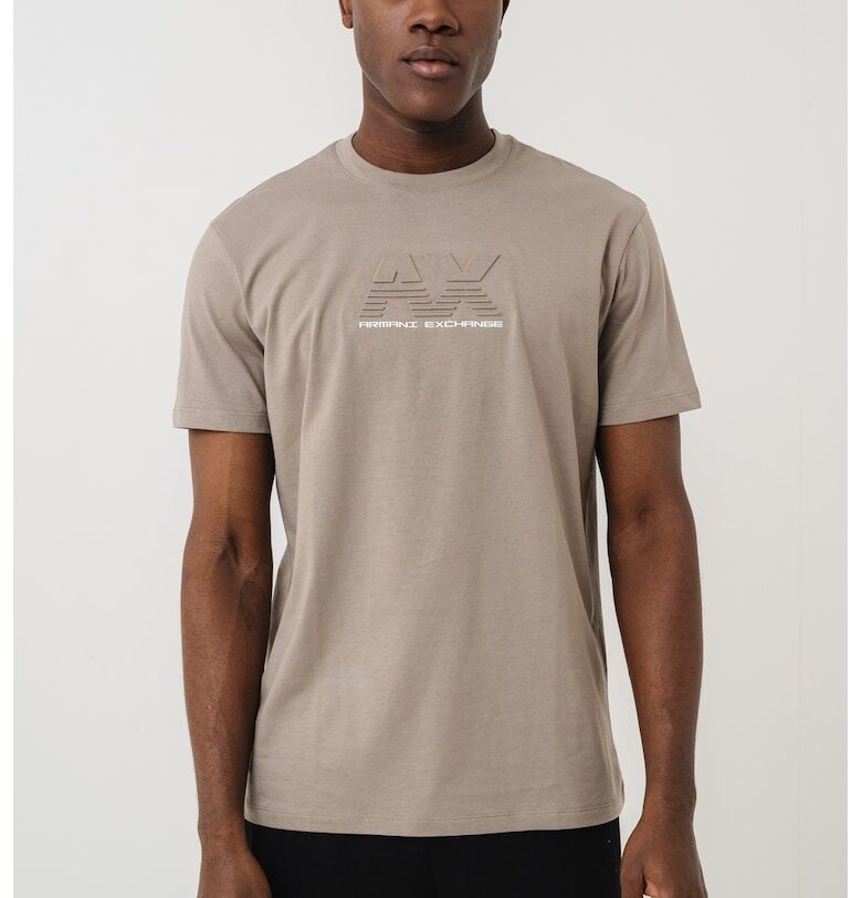 Памучна тениска с релефно лого ARMANI EXCHANGE