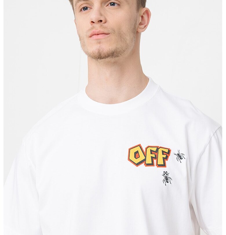 Памучна тениска с фигурален принт OFF-WHITE