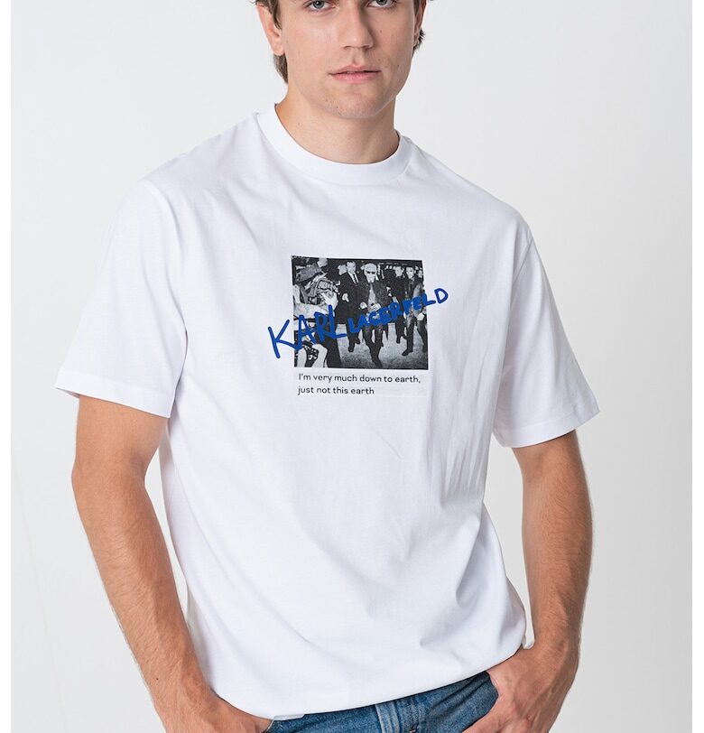 Памучна тениска с фотопринт Karl Lagerfeld
