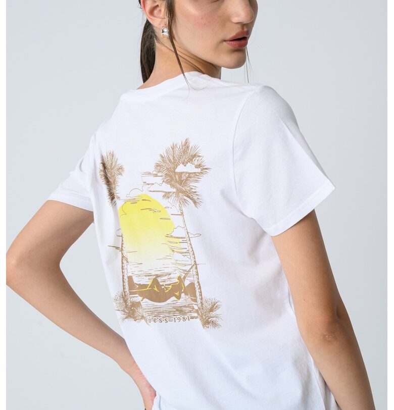 Памучна тениска с шарка GUESS