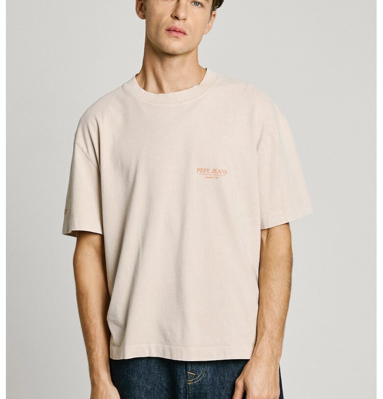 Памучна тениска с шарка на гърба Pepe Jeans London
