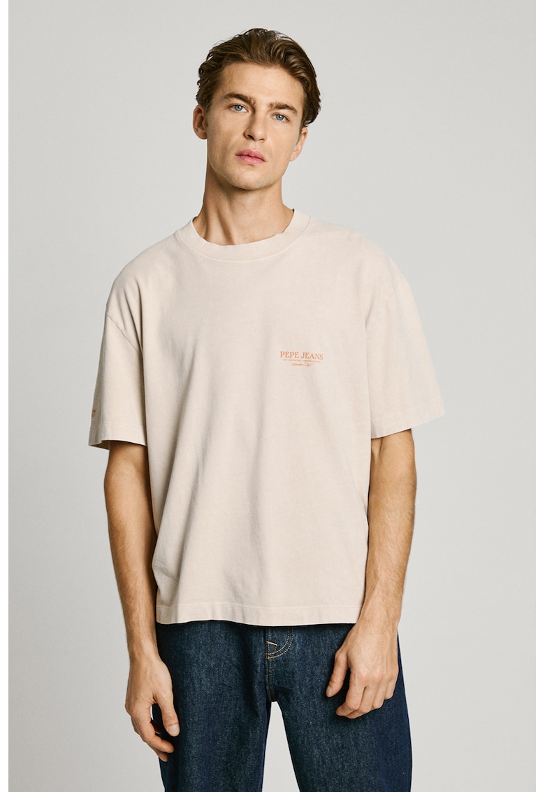 Памучна тениска с шарка на гърба Pepe Jeans London