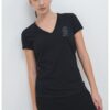 Памучна тениска с шпиц ARMANI EXCHANGE