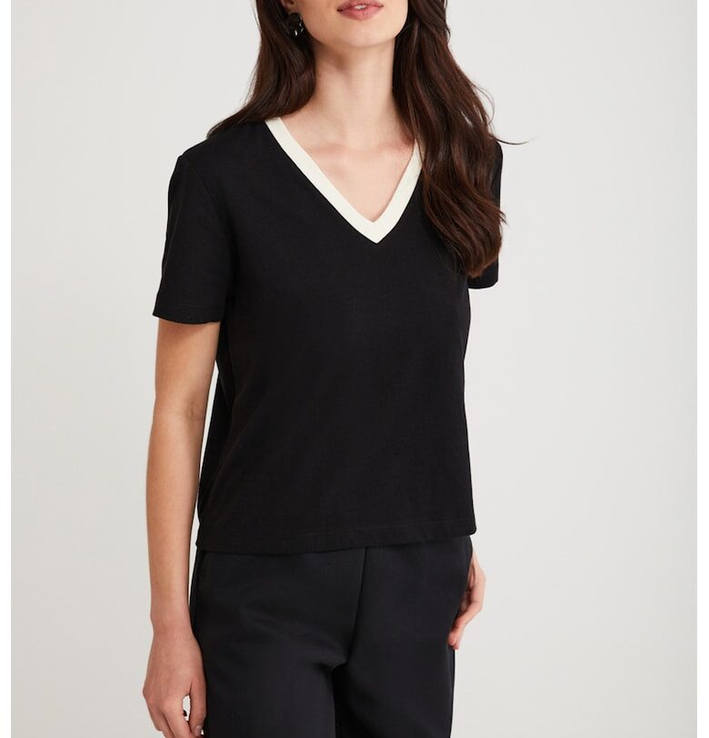 Памучна тениска с шпиц Ethiquet