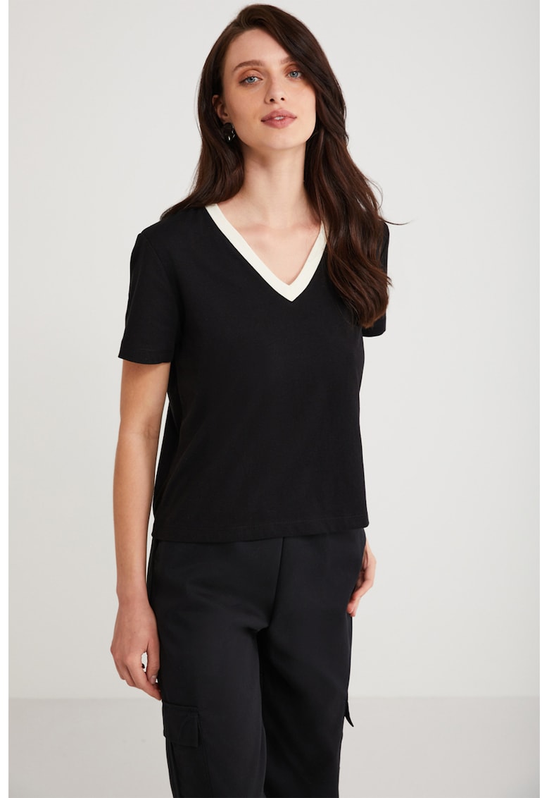 Памучна тениска с шпиц Ethiquet