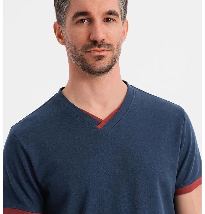 Памучна тениска с шпиц OMBRE