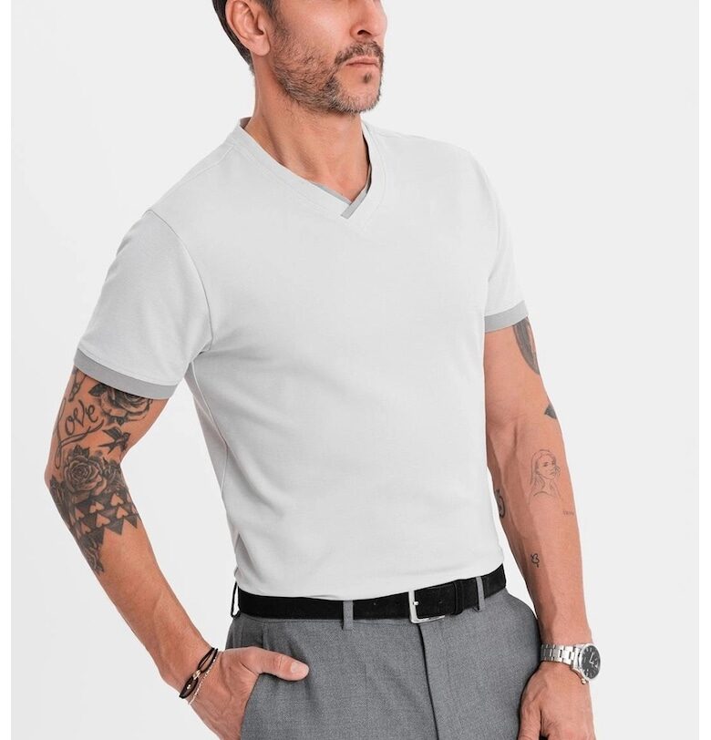 Памучна тениска с шпиц OMBRE