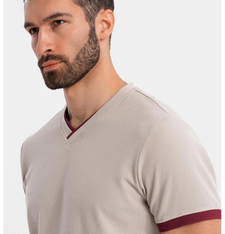 Памучна тениска с шпиц OMBRE