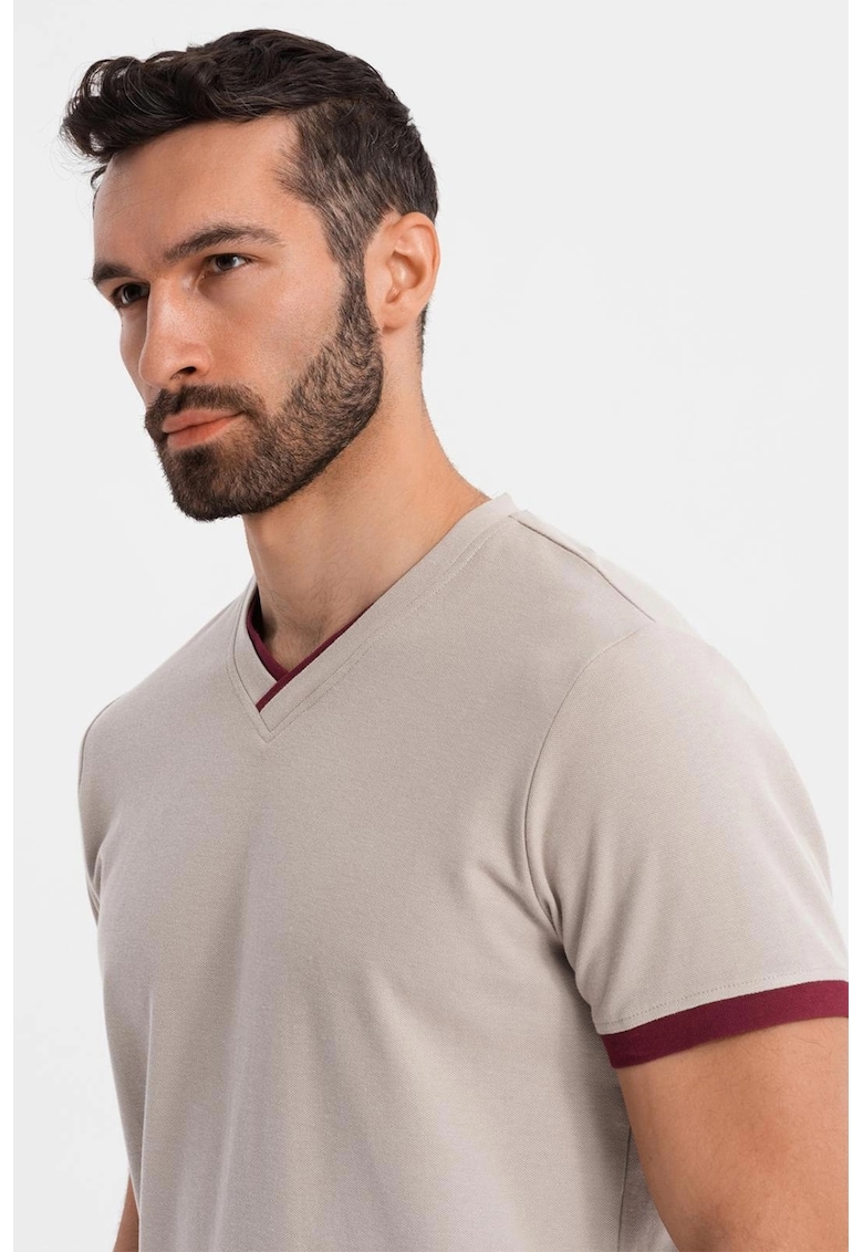 Памучна тениска с шпиц OMBRE