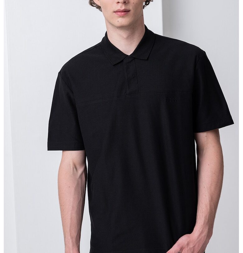 Памучна тениска с яка BOSS