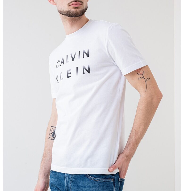 Памучна тениска с яка CALVIN KLEIN