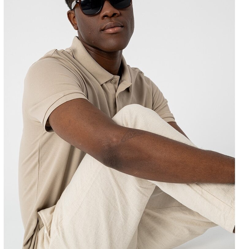 Памучна тениска с яка GUESS