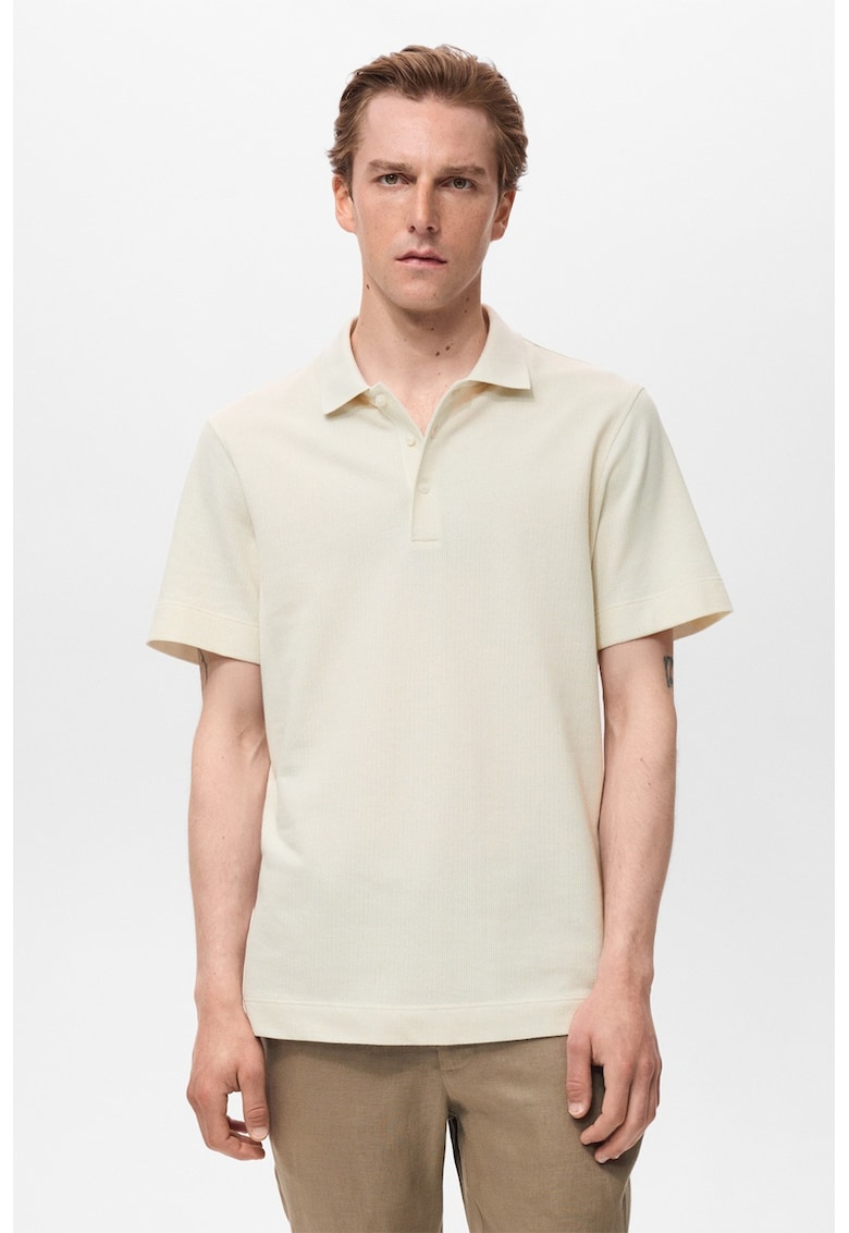 Памучна тениска с яка Mango