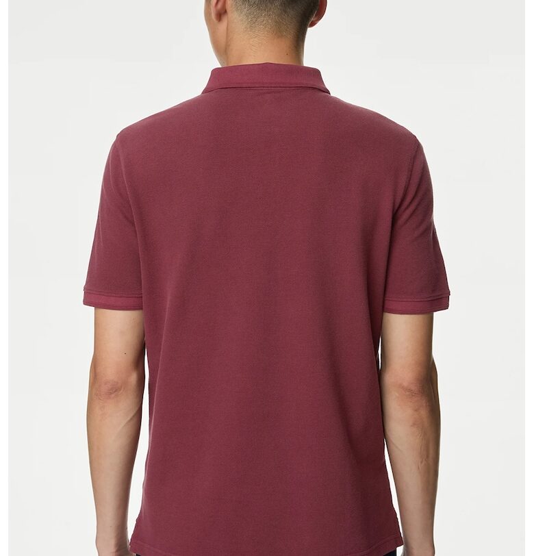 Памучна тениска с яка Marks  Spencer