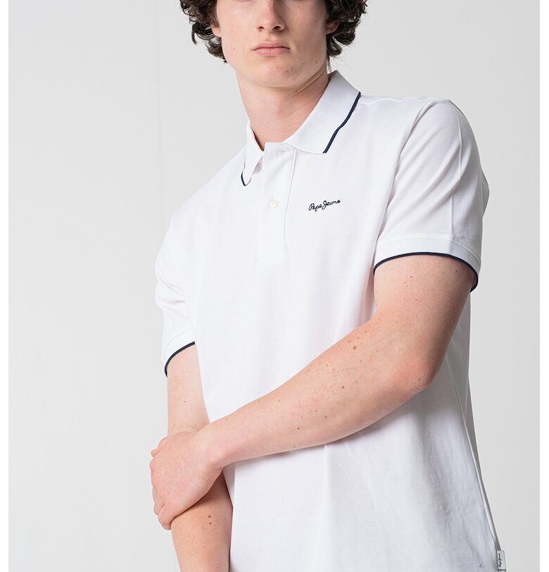 Памучна тениска с яка Pepe Jeans London