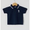 Памучна тениска с яка US Polo Assn