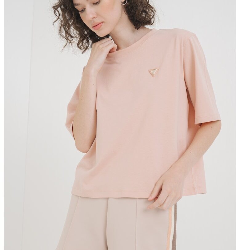 Памучна тениска със свободна кройка GUESS